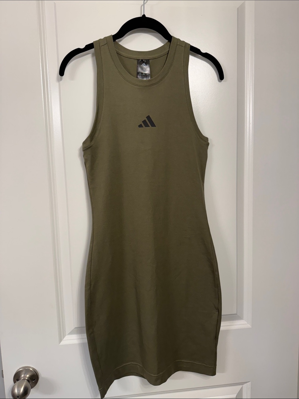 adidas Olive Green Sleeveless Midi Tank Dress